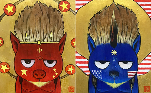 講師 早川剛作品「台湾のモノは俺のモノ」「世界のモノは俺のモノ」